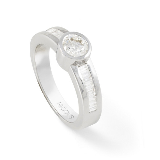 Anillo Diamantes Emily 1.24 Oro Blanco - Anillos Compromiso Aniversario