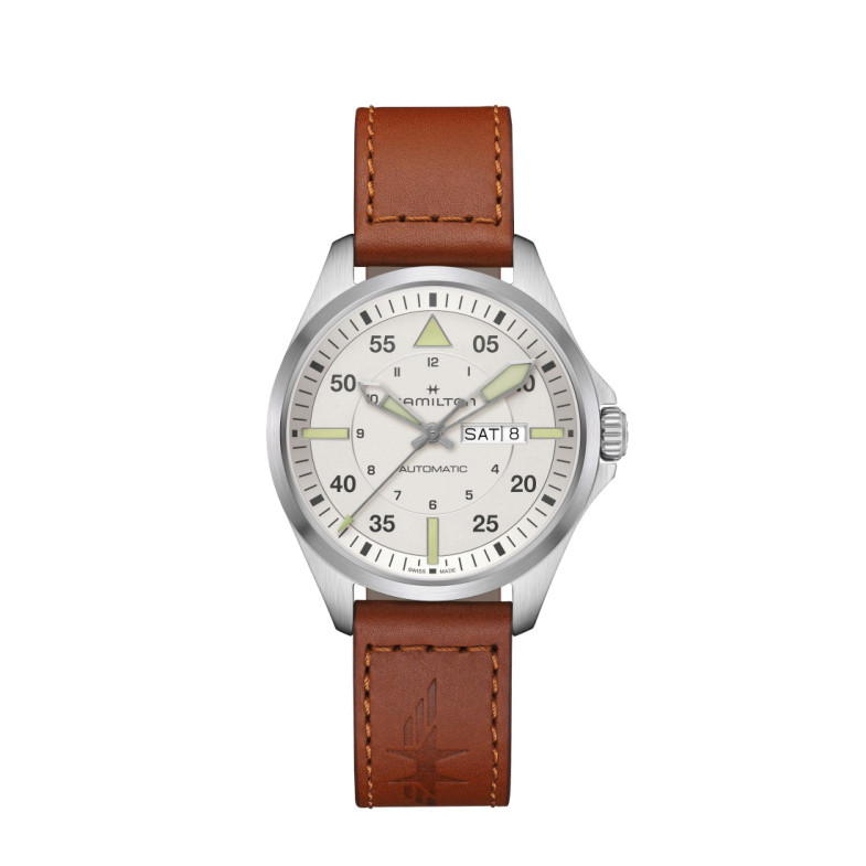 Hamilton Khaki Aviation Pilot Day Date Auto H64635140 - Khaki Aviation