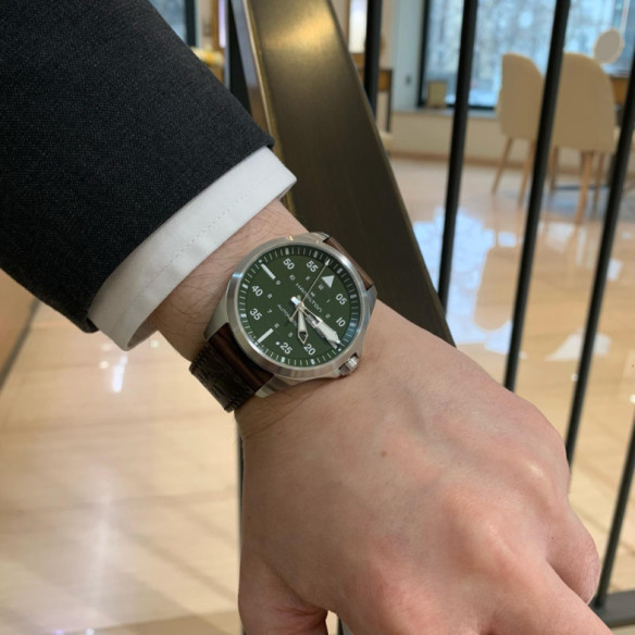 Hamilton Khaki Aviation Pilot Day Date Auto H64635140 - Khaki Aviation