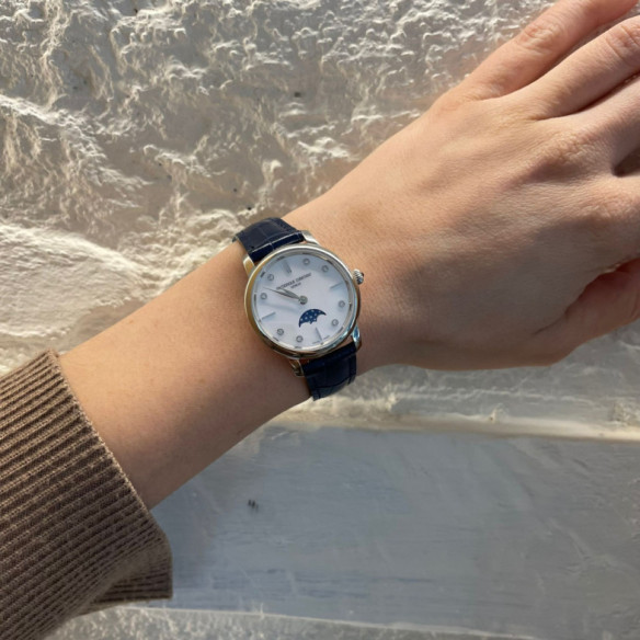 Frederique Constant Quarzo slimline da donna con fasi lunari - Frederique Constant
