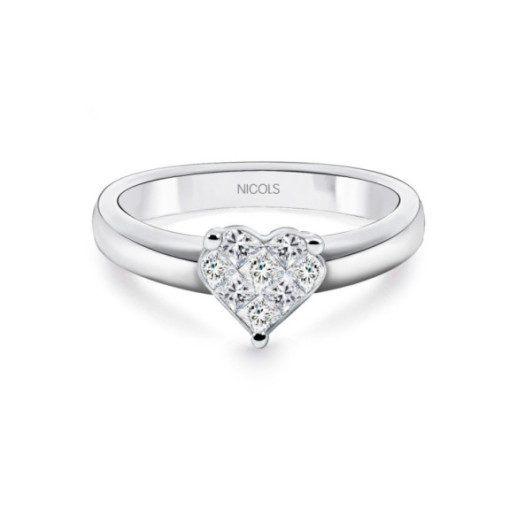 Anillo Diamantes Corazón Love 0.30 - Taglio del cuore