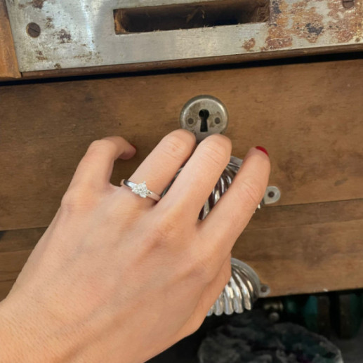 Anillo Diamantes Corazón Love 0.30 - Corte Corazón 2