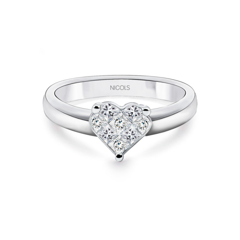 Anillo Diamantes Corazón Love 0.40 22910000211 - Corte Corazón