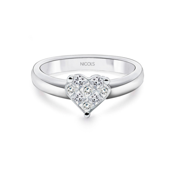 Anillo Diamantes Corazón Love 0.40 22910000211 - Corte Corazón