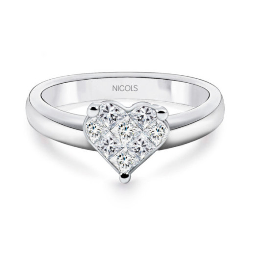 Anillo Diamantes Corazón Love 0.52 - Corte Corazón
