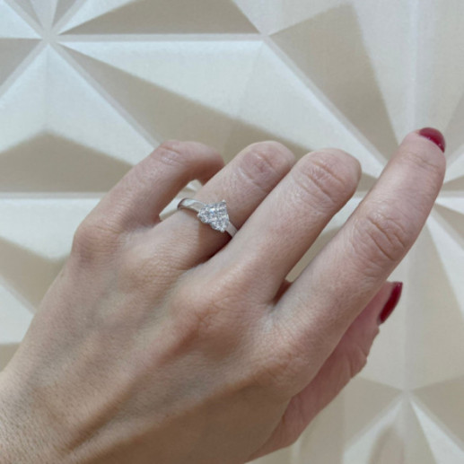 Anillo Diamantes Corazón Love 0.52 - Corte Corazón 2