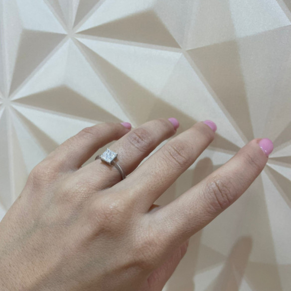 Anillo Diamantes Princess 0.65 - Talla Princesa