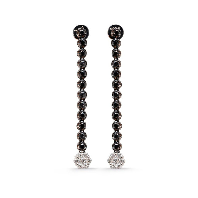 Black Power Diamant Ohrringe - lang