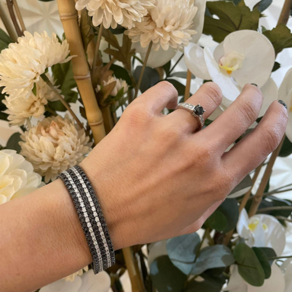 Pulsera Riviere Diamante Negro Black Power - Alti gioielli