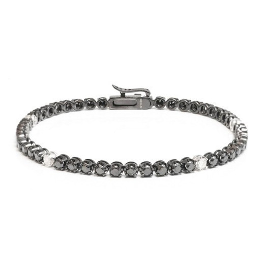 Riviere Black Power Armband mit schwarzen und weißen Diamanten - Diamant-Armbänder