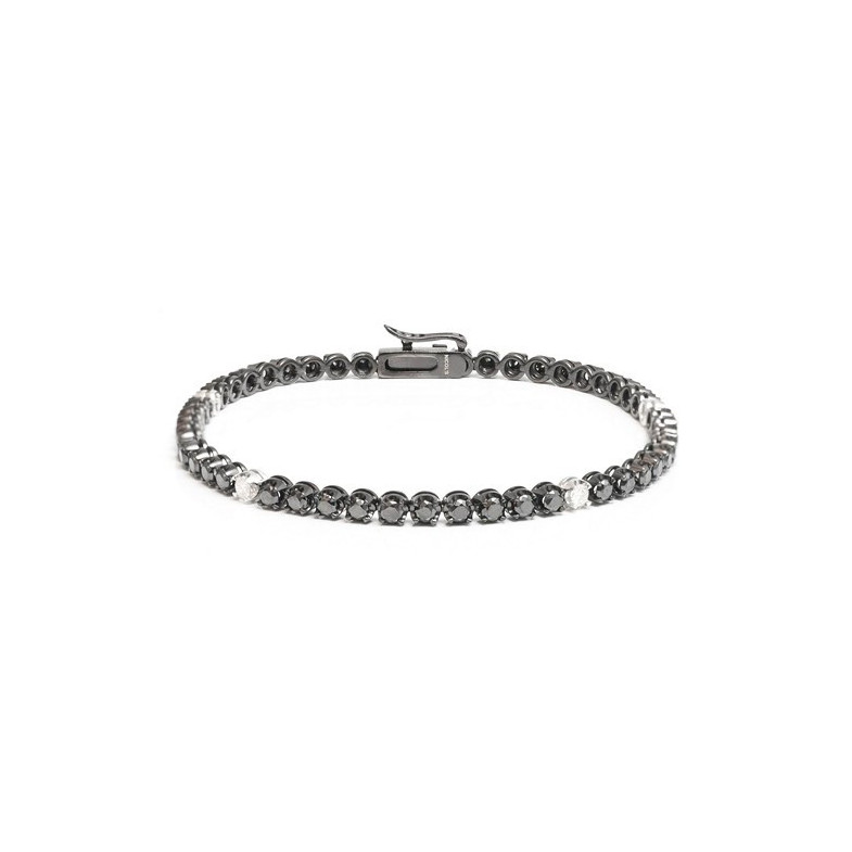 Pulsera Diamantes Negros y Blancos Riviere Black Power - Pulseras de Diamantes