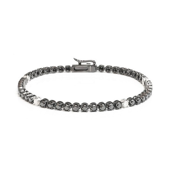 Riviere Black Power Armband mit schwarzen und weißen Diamanten - Diamant-Armbänder