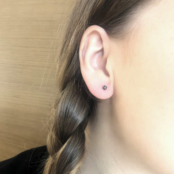 Pendientes Diamante Negro Nicols - Pendientes de Hombre
