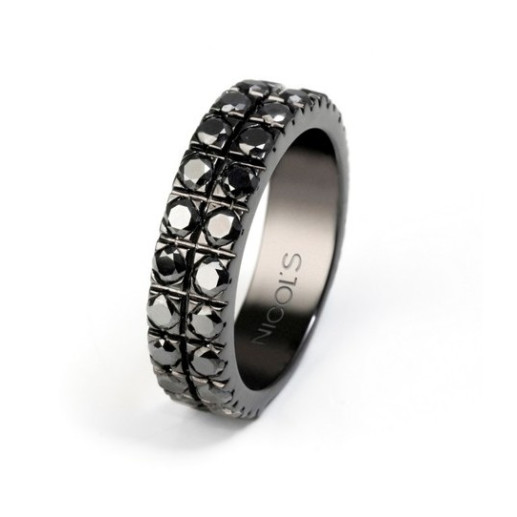Anillo Oro Diamantes Negros Black Power - ANILLOS