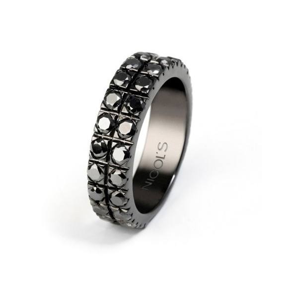 Anillo Oro Diamantes Negros Black Power - LES ANNEAUX