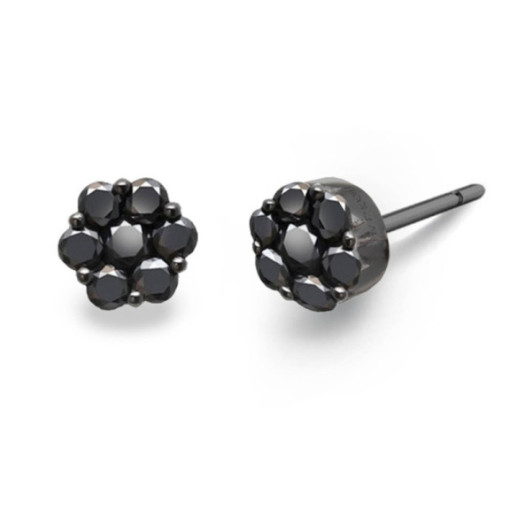 Pendientes Diamantes Camelia 1.15 Black Power - Boucles d’oreilles