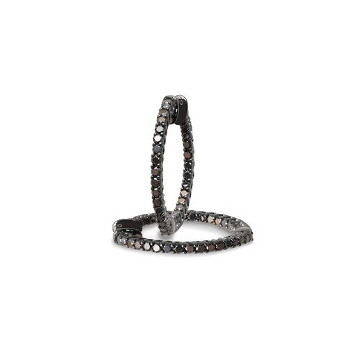 Pendientes Aro Diamantes Negros Black Power - pendientes de aro