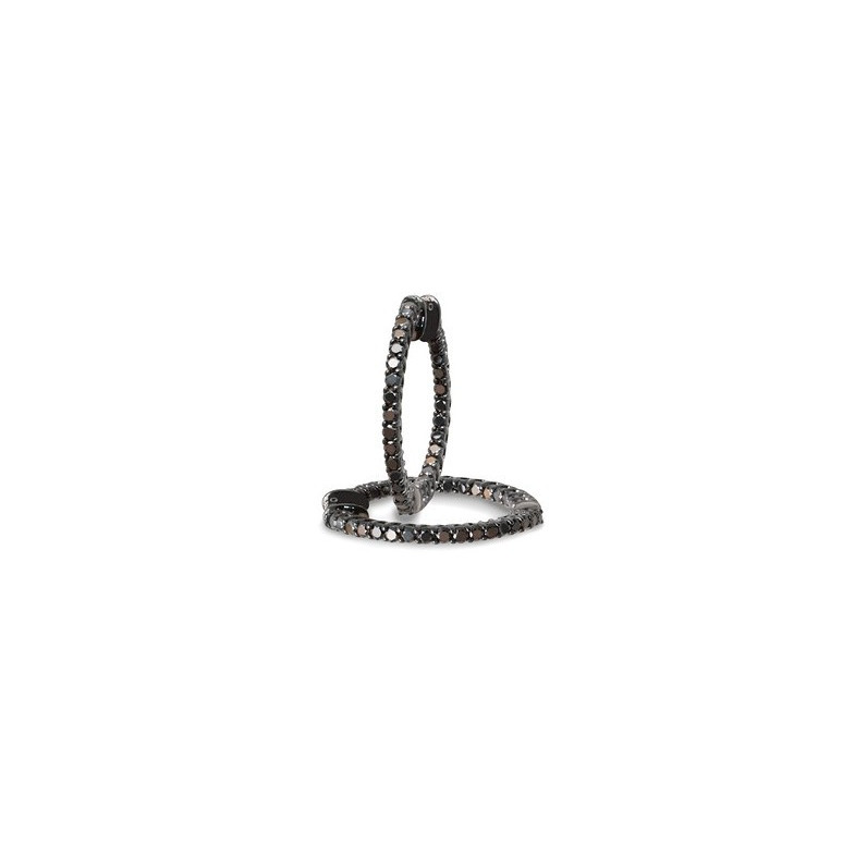 Pendientes Aro Diamantes Negros Black Power - pendientes de aro