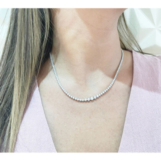 Halskette Diamanten 3ct Riviere Verringern - Hoher Schmuck 2