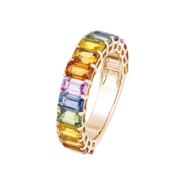 Anillo Zafiros Colores Oro Rosa Rainbow - Bagues en saphir