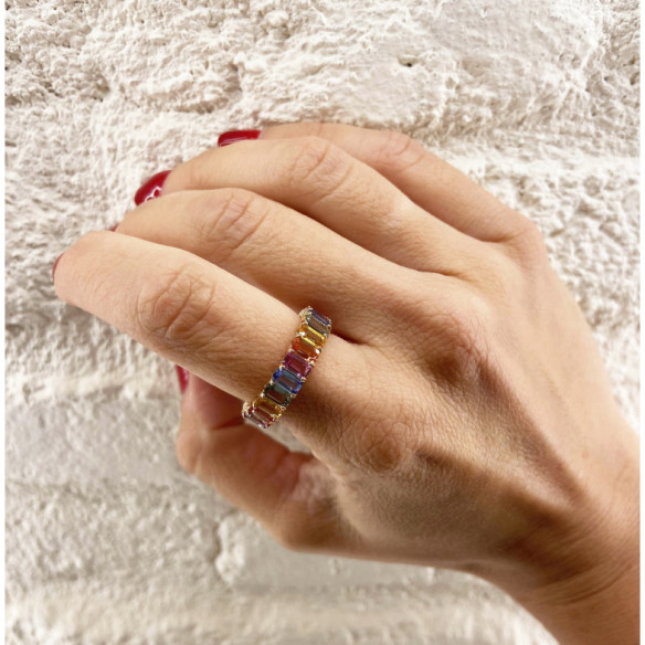 Anillo Zafiros Colores Oro Rosa Rainbow - Bagues en saphir