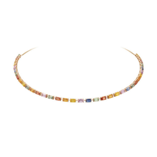 Gargantilla Zafiros Colores Oro Rosa Rainbow - COLLARES