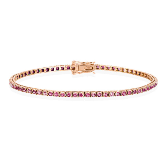 Pulsera Zafiros Rosa Claro 2.45Ct Oro Rosa Rainbow - Braccialetti colorati pietre
