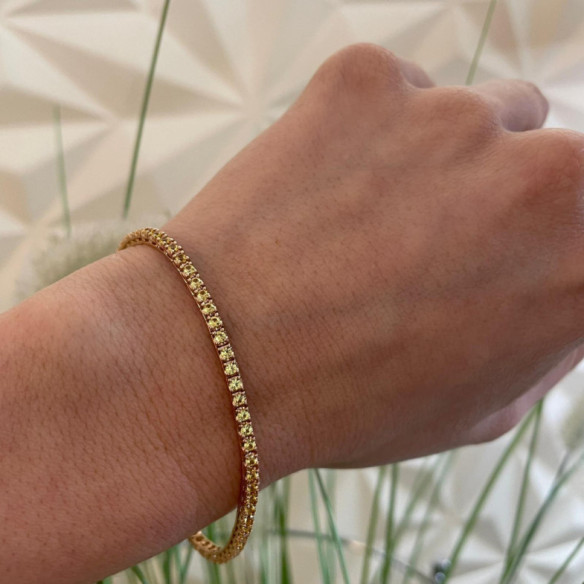 Yellow Sapphires Bracelet 2.45ct Rose Gold RAINBOW - Stones Color Bracelets