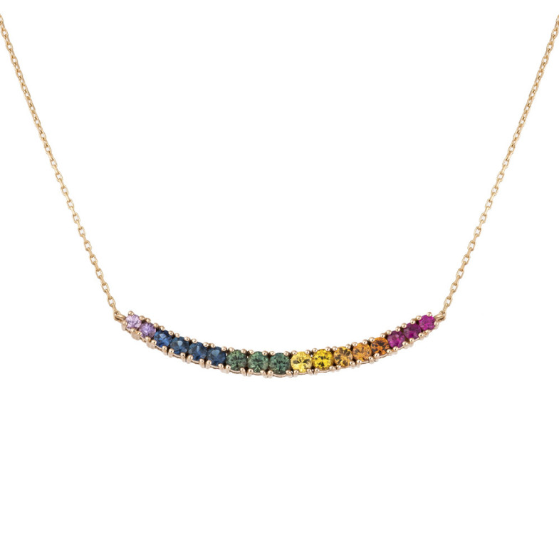 Gargantilla Zafiros Colores Oro Rosa Rainbow - HALSKETTEN