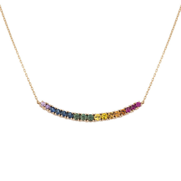 Gargantilla Zafiros Colores Oro Rosa Rainbow - HALSKETTEN