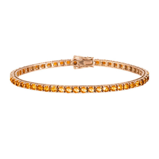 Pulsera Zafiros Amarillos 6.30Ct Oro Rosa Rainbow - Steine Farbarmbänder 2