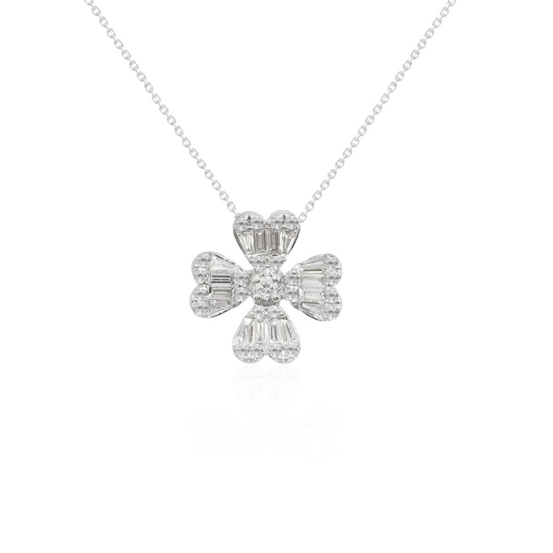 Collana di diamanti trifoglio - Collane di diamante