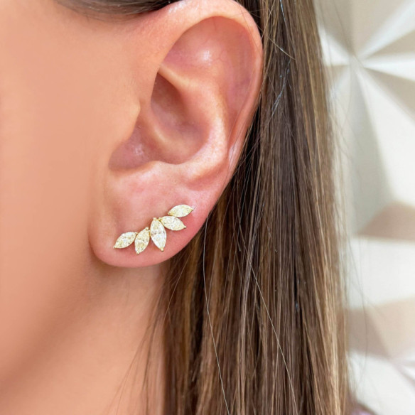 Pendientes Trepadores Oro Marquesa 1.5 Ct - ORECCHINI