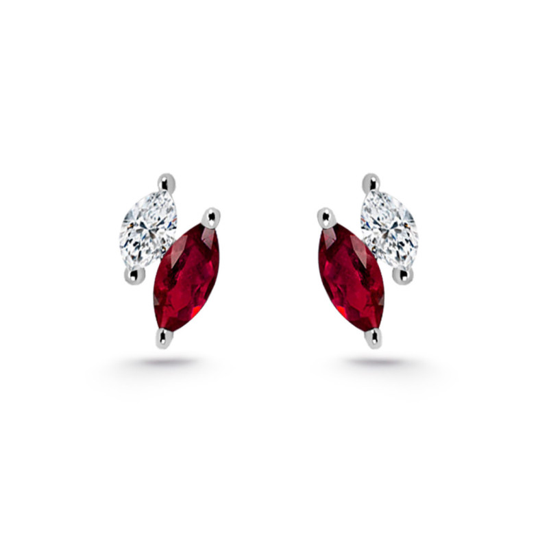 Marquise Climbing Earrings Diamonds and Rubies​ - Climbing earrings