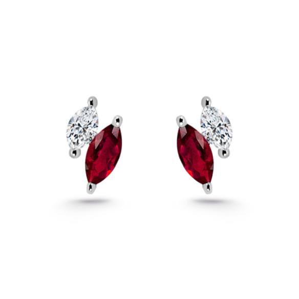 Marquise Climbing Earrings Diamonds and Rubies​ - Climbing earrings