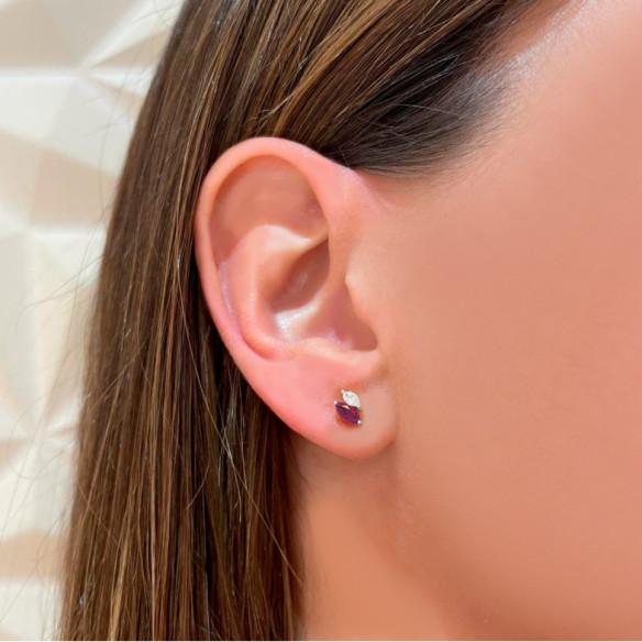 Marquise Climbing Earrings Diamonds and Rubies​ - Climbing earrings