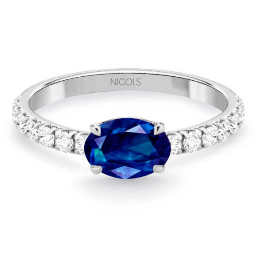 Anillo Zafiro y Diamantes Lolita 0.45 - Anelli Blue Commitment