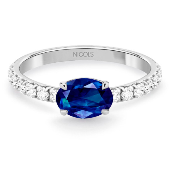 Sapphire and Diamonds Lolita Ring 0.45 - Blue Engagement Rings