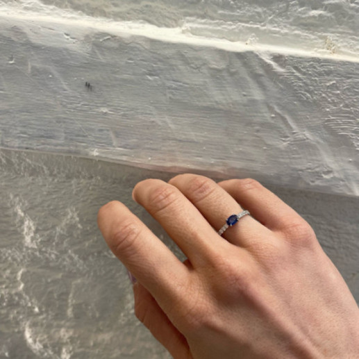 Sapphire and Diamonds Lolita Ring 0.45 - Blue Engagement Rings 2