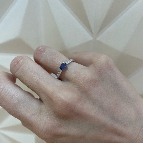 Anillo Zafiro y Diamantes Lolita 0.45 - Anelli Blue Commitment
