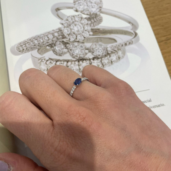 Anillo Zafiro y Diamantes Lolita 0.45 - Anéis de Noivado Azul