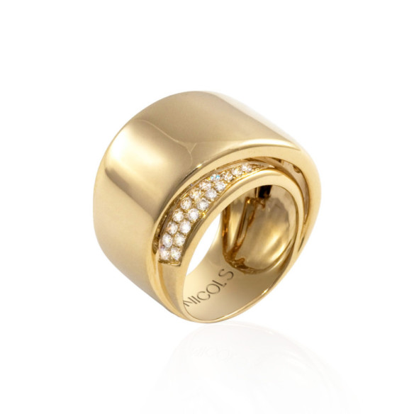 Anillo Oro Diamantes Tierra Ardiente - Talla Brillante