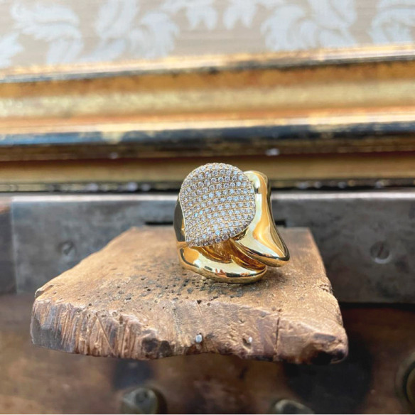 Gold Diamond Ring BURNING EARTH - High jewelry