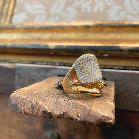 Gold Diamond Ring BURNING EARTH - High jewelry