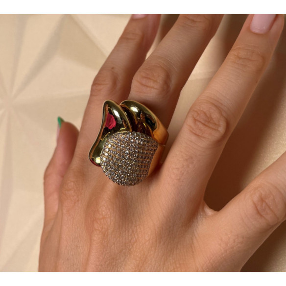 Gold Diamond Ring BURNING EARTH - High jewelry