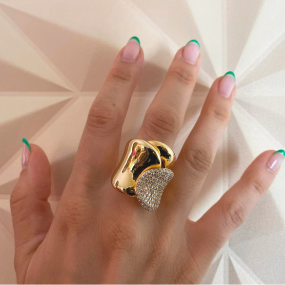 Gold Diamond Ring BURNING EARTH - High jewelry