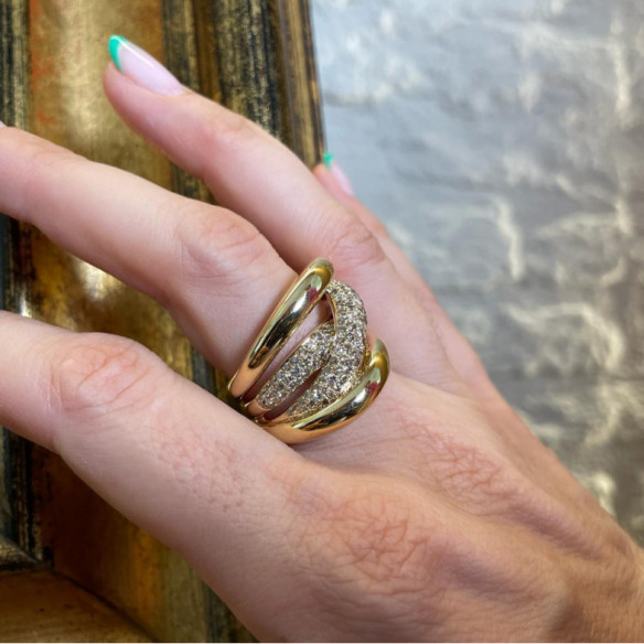 Anillo Oro Diamantes Tierra Ardiente - Génial