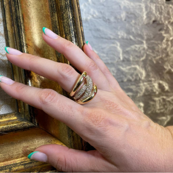 Anillo Oro Diamantes Tierra Ardiente - Génial