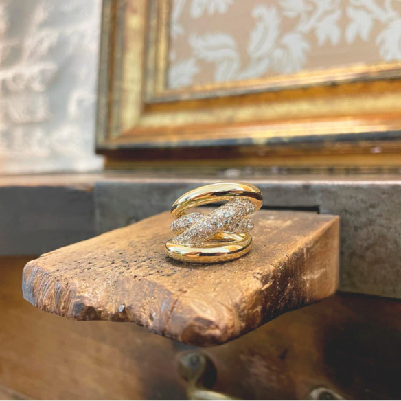Anillo Oro Diamantes Tierra Ardiente - Génial