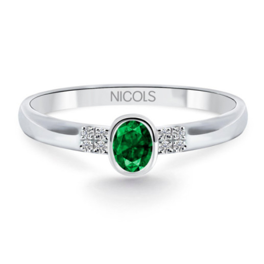 Anillo Esmeralda Aniversario Diamond Color - Anillos de Esmeralda